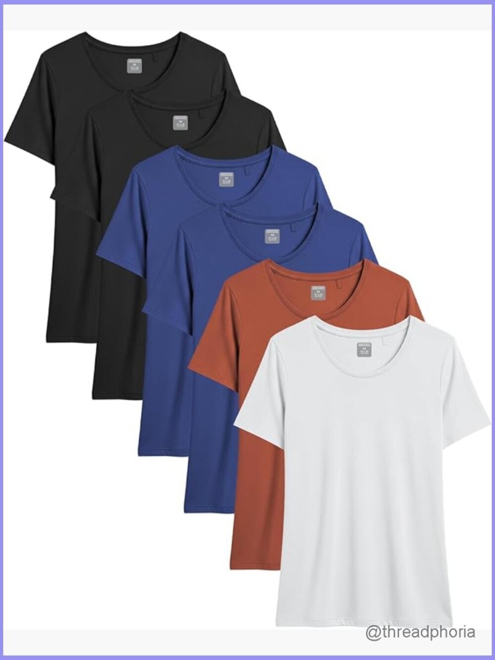 4 Pack Superfine Combed Cotton Crew Neck T Shirts - Women's Short Sleeve